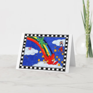 Stjärnan strilar hälsningkortet kort