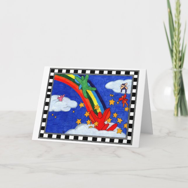 Stjärnan strilar hälsningkortet kort (Framsida)