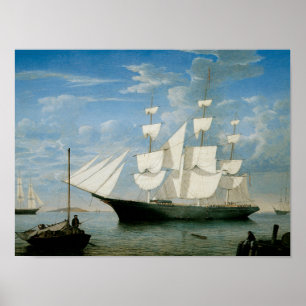 Stjärnan tänder i den Boston hamnen Poster