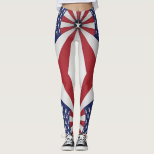 Stjärnarandar rött vitt blått USA Leggings