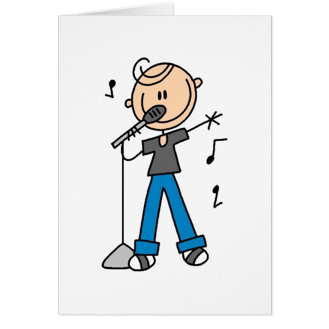 Stjärnasångare på mikrofonkortet hälsningskort (Framsidan)
