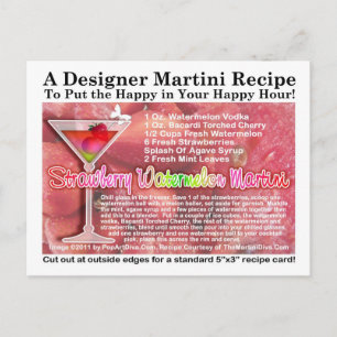 Stjärnberry Watermelon Martini Recipe Postcard Vykort