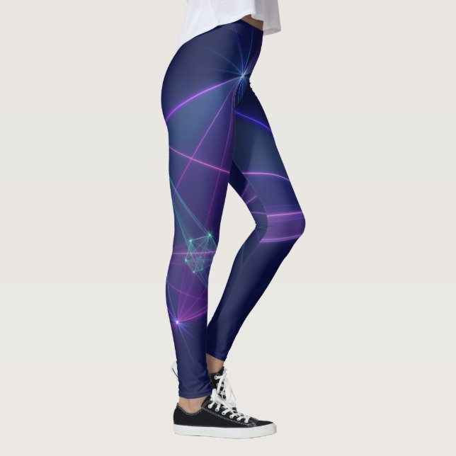 Stjärnbild, Abstrakt Fantasi Fraktal Konst Leggings (Höger)