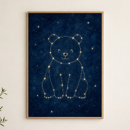 Stjärnbild Björn Akvarell Himmelsk Poster