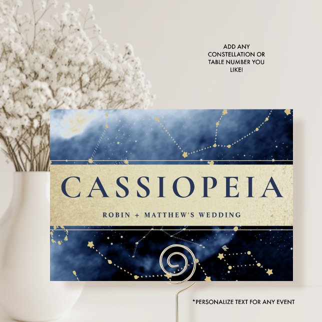 Stjärnbild Cassiopeja (eller Annat) Blått Guld Bordsnummer (Skapare uppladdad)