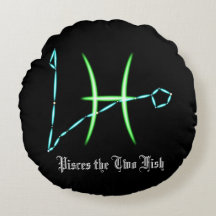 Stjärnbilden Fiskarna Rund Kudd