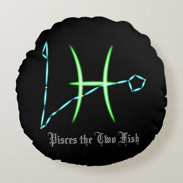 Stjärnbilden Fiskarna Rund Kudd Kudde (Framsidan)