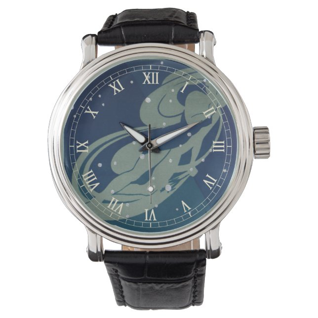 Stjärnbilden Jungfrun Retro Zodiak Astrologi Armbandsur (Framsida)