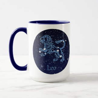 Stjärnbilden Lejonet och Zodiakens tecken med stjä Mugg