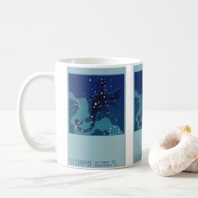 Stjärnbilden Skorpionen, Zodiakens astrologi i vin Kaffemugg (Med munk)
