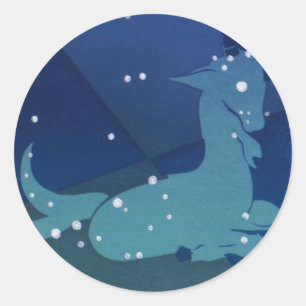 Stjärnbilden Stenbocken, Vintage Zodiak, Astrologi Runt Klistermärke
