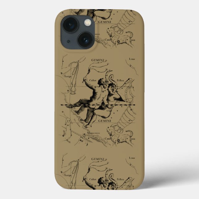 Stjärnbilden Tvillingarna Zodiak Hevelius omkring  (Baksida)
