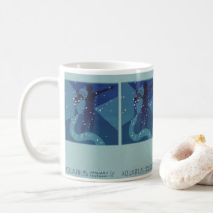 Stjärnbilden Vattumannen, Vintage Zodiak Astrologi Kaffemugg