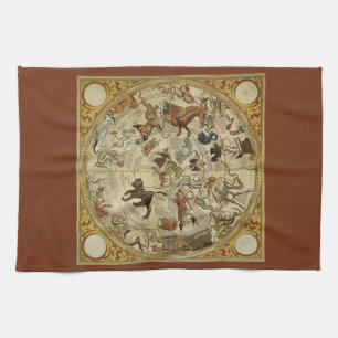 Stjärnbilder Norra Himmel Vintage Astronomi Kökshandduk