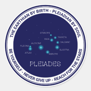 Stjärnbildning på norra halvklotet Pleiades Runt Klistermärke