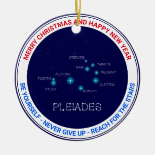 Stjärnbildningen för nordhalvklotet Pleiades Julgransprydnad Keramik