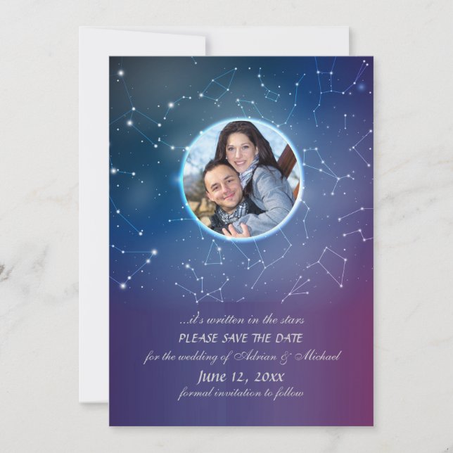 Stjärnbildsfoto tillkännages inbjudningar (Framsida)