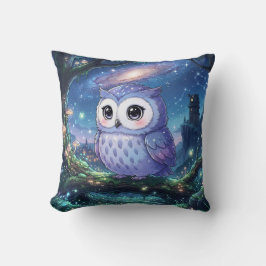 Stjärnblå Uggle Galaxy Kudd Kudde