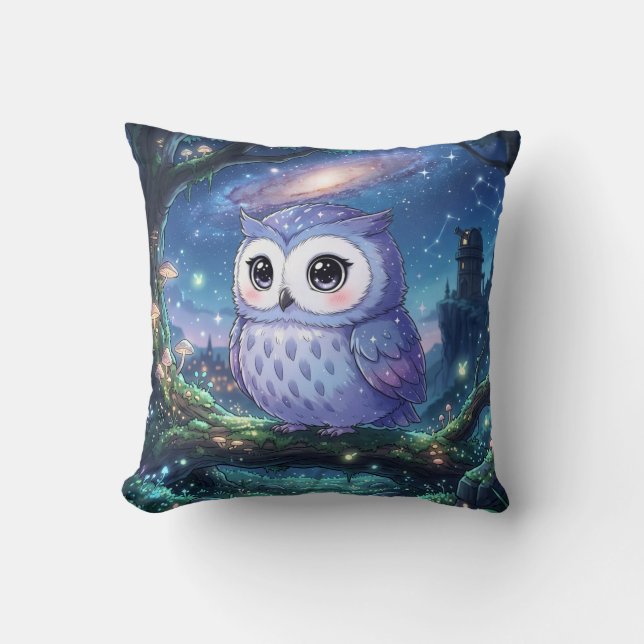 Stjärnblå Uggle Galaxy Kudd Kudde (Framsida)