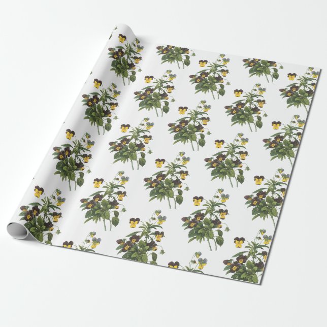 Stjärnblomme Blommönster Presentpapper (Utrullad)