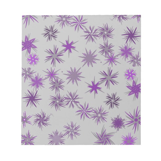 stjärnblommor i jul 2022 mjuk lila silver anteckningsblock (Framsida)