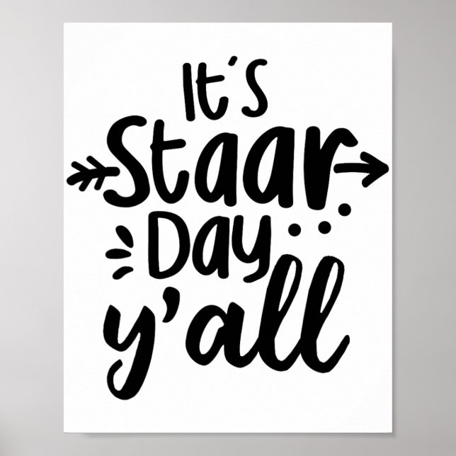 Stjärndag Yall Cute Test Day for Studenter Lärare Poster (Framsidan)