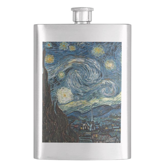 Stjärnenatt av Vincent van Gogh. berömd finkonst Fickplunta (Framsidan)