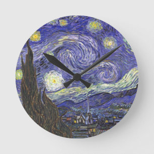 Stjärnenatt av Vincent van Gogh Rund Klocka