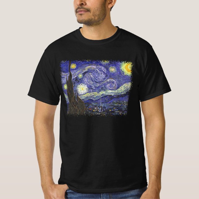 Stjärnenatt av Vincent van Gogh T Shirt (Framsida)