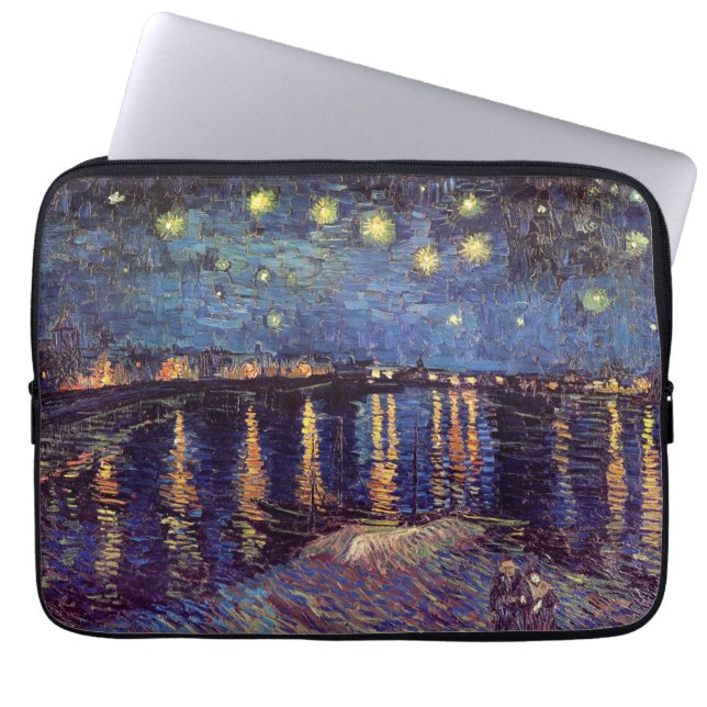 Stjärnenatt över Rhône av Vincent van Gogh Laptop Sleeve (Framsidan)
