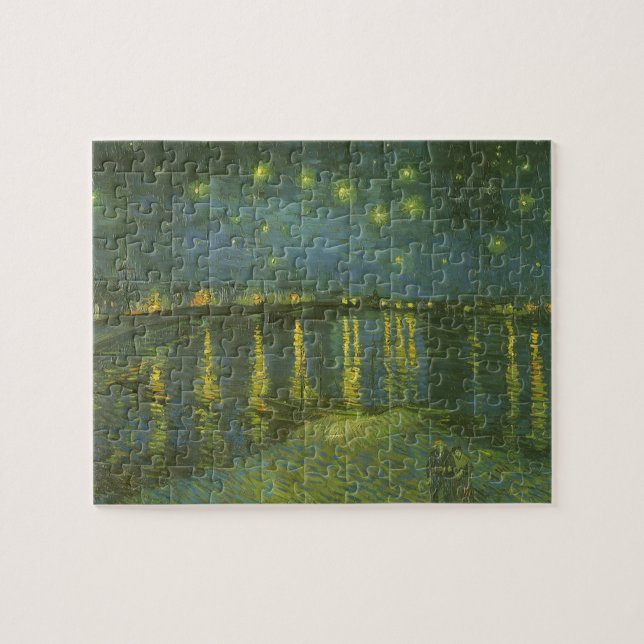 Stjärnenatt över Rhône av Vincent van Gogh Pussel (Horisontell)