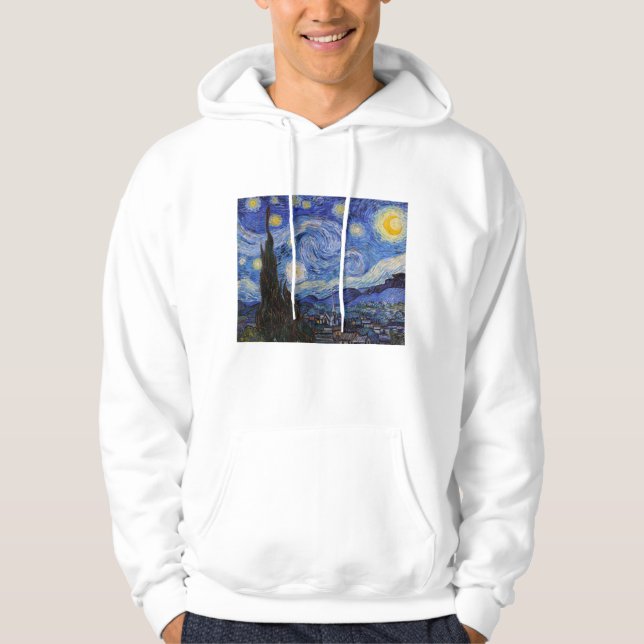 Stjärnenatt: Stad Saint Remy av Vincent Van Gogh Hoodie (Framsida)