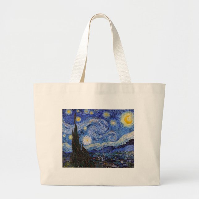 Stjärnenatt: Stad Saint Remy av Vincent Van Gogh Jumbo Tygkasse (Framsidan)