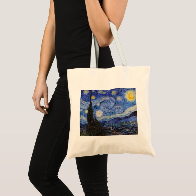 Stjärnenatt: Stad Saint Remy av Vincent Van Gogh Tygkasse (Framsida (produkt))