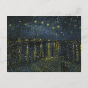 Stjärnenatt vid Rhône, oljemålning av Van Gogh Vykort