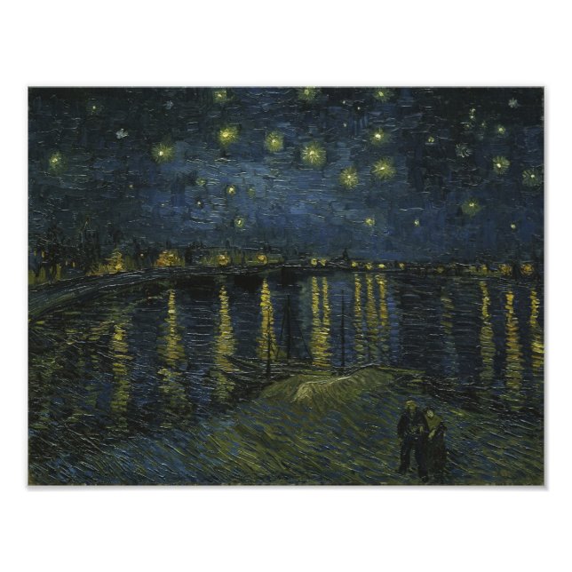 Stjärnenatt vid Rhône - Van Gogh Fototryck (Framsidan)