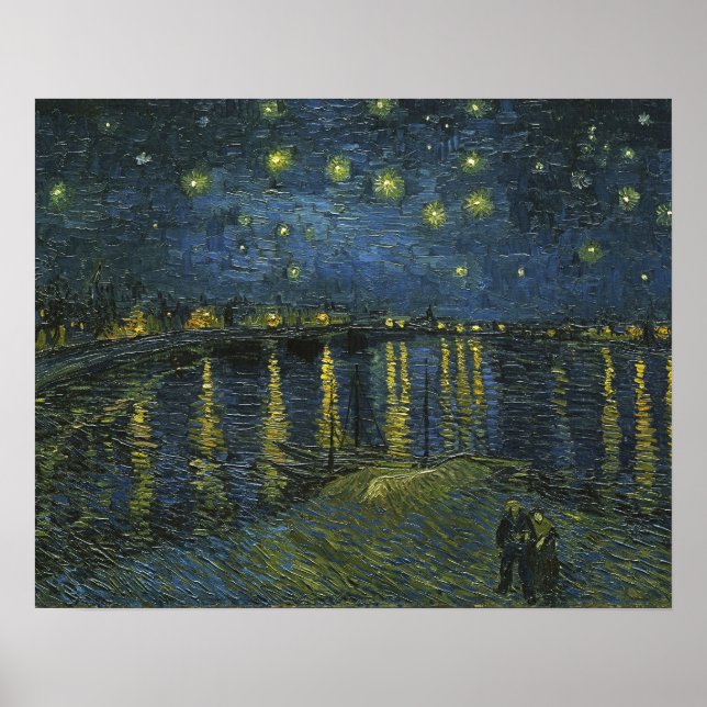Stjärnenatt vid Rhône, Vincent van Gogh Poster (Framsidan)