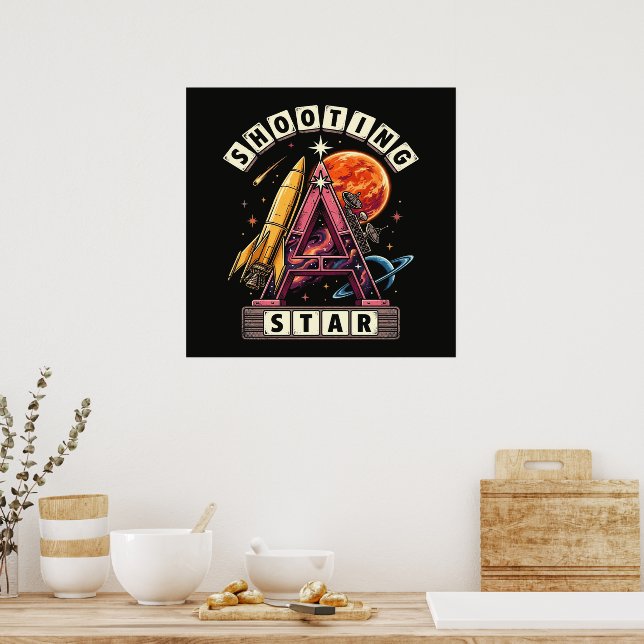 Stjärnfall i rymden poster (Kök)