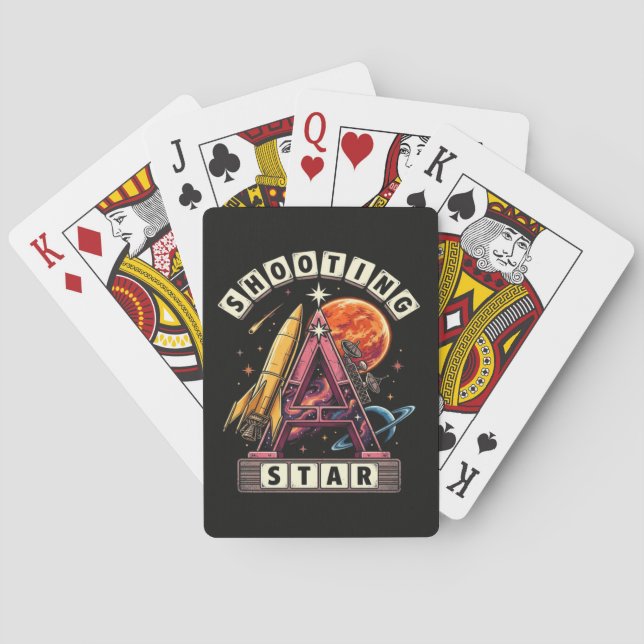 Stjärnfallande Rymden Casinokort (Baksidan)