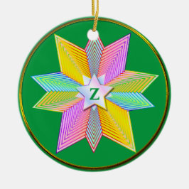 Stjärnfärgad abstrakt design julgransprydnad keramik