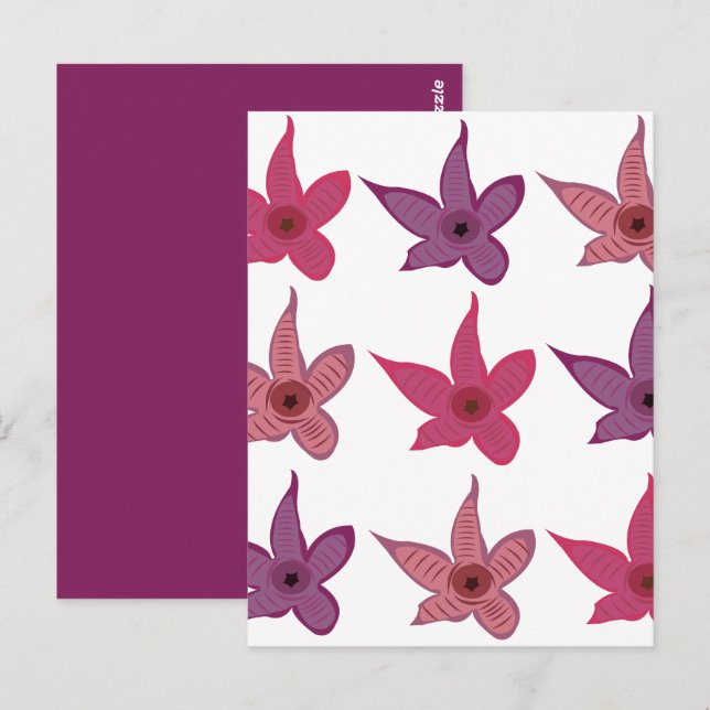 Stjärnfisk Stapelia Blomma Kaktus Vykort (Fram/baksida)