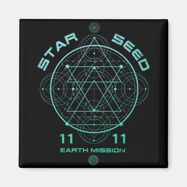 Stjärnfrö Sakral Geometr  Magnet (Framsidan)