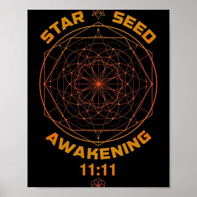 Stjärnfrö-uppvaknande 1111 Sacred Geometry Poster (Framsidan)