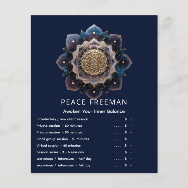 Stjärnfrögeometri | Mandala-design Flygblad (Framsidan)