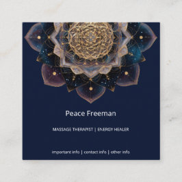 Stjärnfrögeometri | Mandala-design Fyrkantigt Visitkort