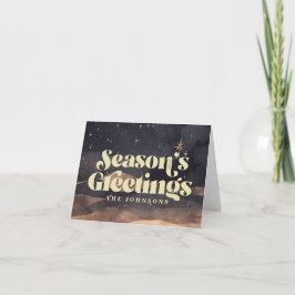 Stjärnfull vinterhimmel Modern Elegant Chic Helgkort