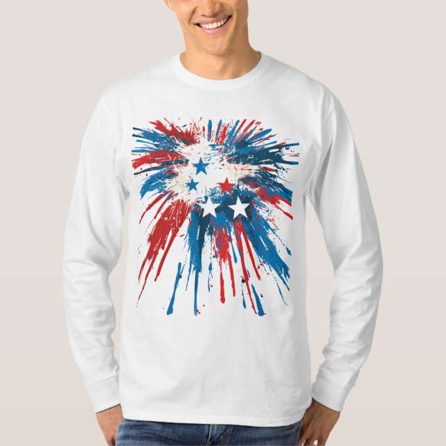 Stjärnfylld fyrverkeri T-shirt (Framsida)