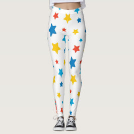 Stjärnfylld kul: Primära stjärntryckta leggings