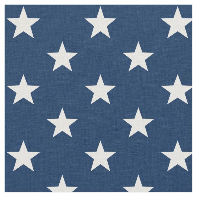 Stjärnfyllda 1" stjärnor blåa USA Tyg (Närbild)