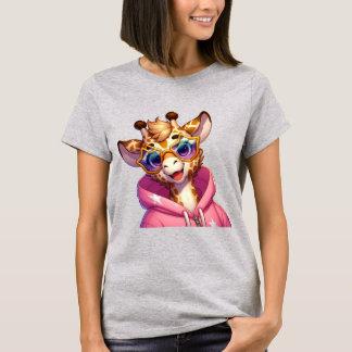 Stjärngiraff tecknad serie t shirt